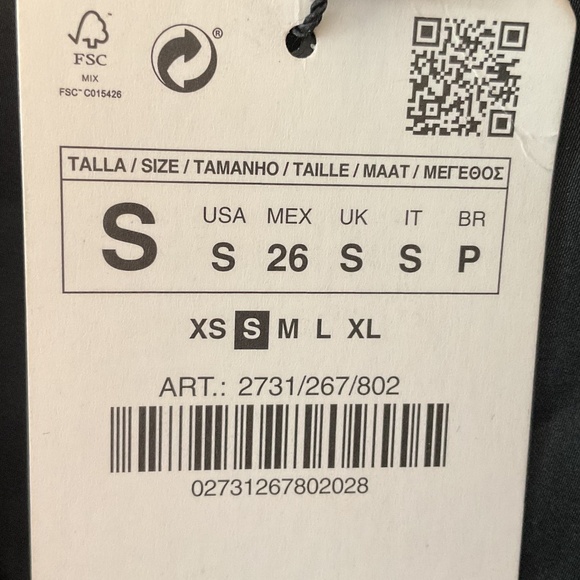 ZARA WOMAN GREY SILK/VELVET ONE BUTTON BLAZER SIZE SMALL - Picture 6 of 16